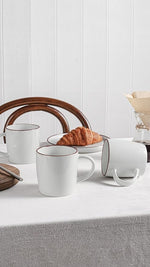 Load image into Gallery viewer, famiware Mercury Coffee Mugs 13 oz, Coffee Mugs Set of 4 with Handle, Cups for Latte, Hot Tea, Cappuccino, Mocha, Cocoa, White