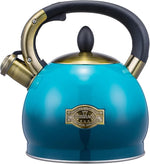 Load image into Gallery viewer, Whistling Tea Kettle Stove Top Teapot, Stainless Steel Teakettle (2.8 QUART, Blue)