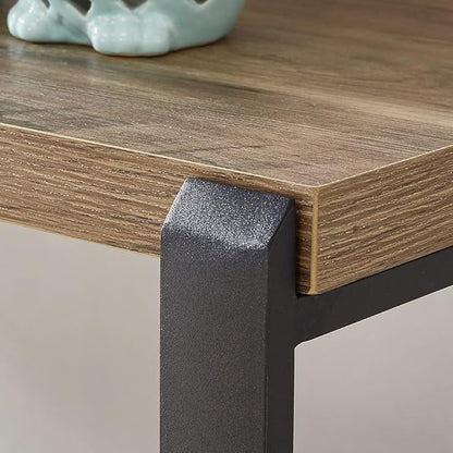 FOLUBAN 3 Tier Bookshelf, Industrial Bookcase and Book Shelves for Bedroom, Rustic Wood and Metal Book Case for Office, Oak