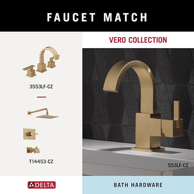 DELTA FAUCET 77736-CZ Vero Wall Mounted Double Towel Hook in Champagne Bronze
