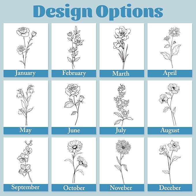 Personalized Tumbler with Name & Birth Flower Month, Custom Coffee Tumbler Stainless Steel Travel Mug Cup 20 Oz Personalized Gifts for Birthday Christmas Anniversary for Dad Mom Kids