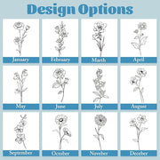 Personalized Tumbler with Name & Birth Flower Month, Custom Coffee Tumbler Stainless Steel Travel Mug Cup 20 Oz Personalized Gifts for Birthday Christmas Anniversary for Dad Mom Kids