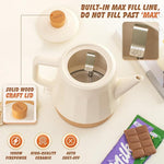 Load image into Gallery viewer, Ceramic Electric Kettle, Automatic Shut Off Tea Kettle &amp; Hot Water Boiler Pot For Coffee &amp; Tea, Prevent Boil Dry, 1.2L 1000W, Cream White