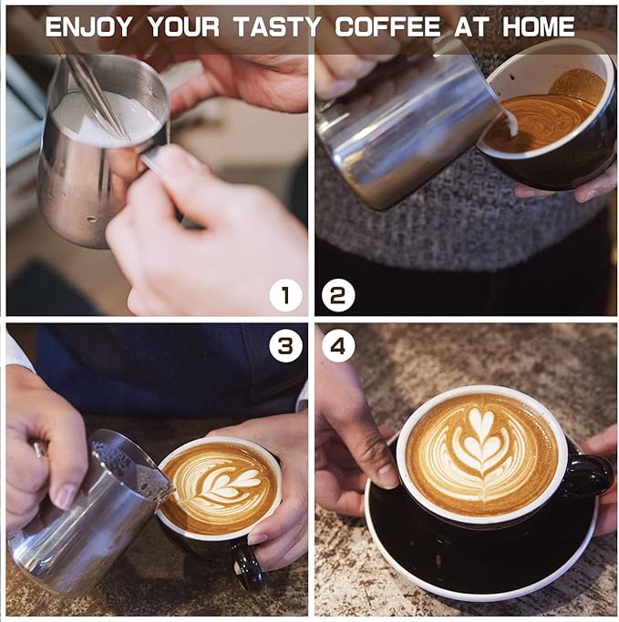 Espresso Machine 20 Bar,Espresso Coffee Maker with Milk Frother Steam Wand,Semi-Automatic Dual-nozzle Espresso Machine,Automatic power-off Function (Milk Frothing Cup)