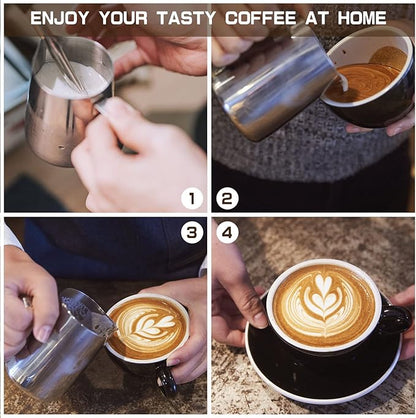 Espresso Machine 20 Bar,Espresso Coffee Maker with Milk Frother Steam Wand,Semi-Automatic Dual-nozzle Espresso Machine,Automatic power-off Function (Milk Frothing Cup)