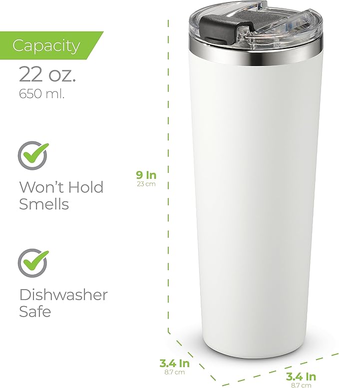 SipX™ Triple-Insulated Tumblers - 22oz. Premium Modern Tumbler With Lid, insulated Cup Keeps Hot For 6 Hours, Stainless Steel Tumbler Made Of Sustainable Material, Coffee Travel Mug For Home & Office