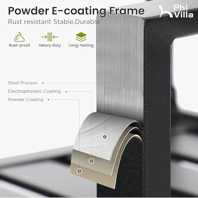 PHI VIALLA Patio Chairs Outdoor Swivel Dining Chairs Outdoor Furniture Chairs Set of 4 with Cushion Suports 300lbs for Lawn Garden Backyard Weather Resistant-Black Frame