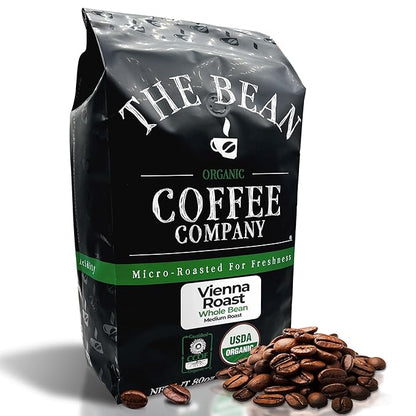 The Bean Organic Coffee Company Vienna Roast, Medium, Whole Bean Coffee, 5-Pound Bag