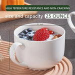 Load image into Gallery viewer, Chulan Large 25 oz Lightweight Fine Bone China Mugs, White Ceramic Soup Mugs,Over 45% Bone Content for Porcelain Soup, Latte, Milk, Coffee, Microwave Safe,Set of 4 Easy to Clean Moonlight Series