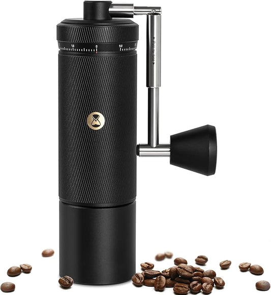 Timemore S3 Manual Coffee Grinder - External Adjustment with Stainless Steel Patented Burr | Hand Coffee Grinder Hign Presicion | Premium Timemore Grinder Chestnut S3, Black