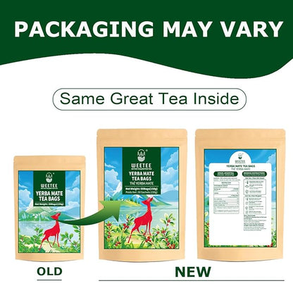 WT WEETEE Yerba Mate Tea Bag, Unsmoked Yerba Mate 50 Teabags From Argentina, Rich In Antioxidants, Plant Nutrients, Perfect Coffee Replacement