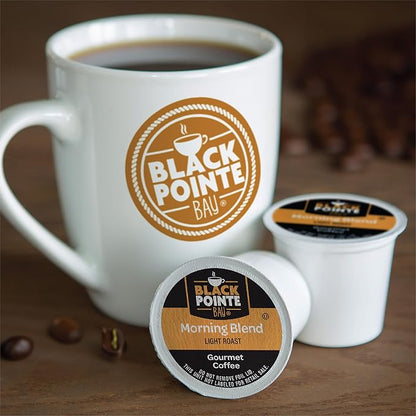 Black Pointe Bay Coffee Morning Blend, Light Roast, 80 Count, Single Serve Coffee Pods for Keurig K-Cup Brewers