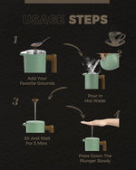 Load image into Gallery viewer, POLIVIAR French Press Coffee Maker, 34 oz Coffee Press with Real Wood Handle, Double Wall Insulation &amp; Dual-Filter Screen, Food Grade Stainless Steel for Good Coffee and Tea JX2023-FPLN