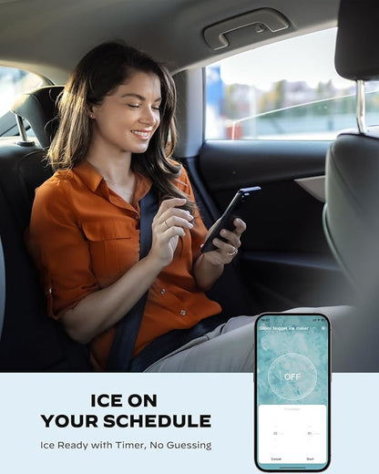 Silonn Nugget Ice Maker Countertop, WiFi Pebble Ice Machine with Soft Chewable Ice, Timer Function and Status Alerts with Silonn App, 33lbs/24H for Home, Kitchen, Office