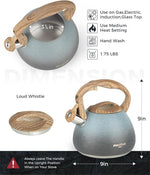 Load image into Gallery viewer, POLIVIAR Tea Kettle, 2.7 Quart Stovetop Tea Kettle, Audible Whistling Teapot with Crackle Finish, Food Grade Stainless Steel for Anti-Rust, Anti Hot Handle, Suitable for All Heat Sources (JX2023-LYL)