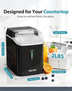 Load image into Gallery viewer, Aeitto Nugget Ice Maker Countertop, 42lbs/24H Ice Machine with 1.5L Water Tank, Rapid Ice Release in 6 Mins, Self-Cleaning Pebble Ice Maker with Basket and Scoop for Home Office RV and Party, Black