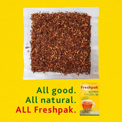 Freshpak® Rooibos Tea | 80 Tagless Teabags | Packed at source in South Africa | Natural Premium Rooibos | Naturally Caffeine Free | Keto Friendly | Non GMO |
