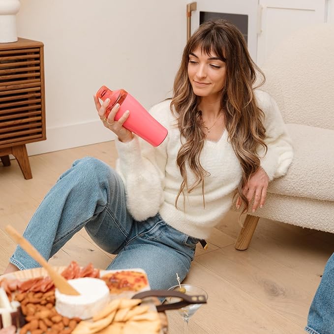 BrüMate Cocktail Shaker 22oz Insulated Stainless Steel Shaker - 100% Leakproof - No Condensation (Neon Pink)
