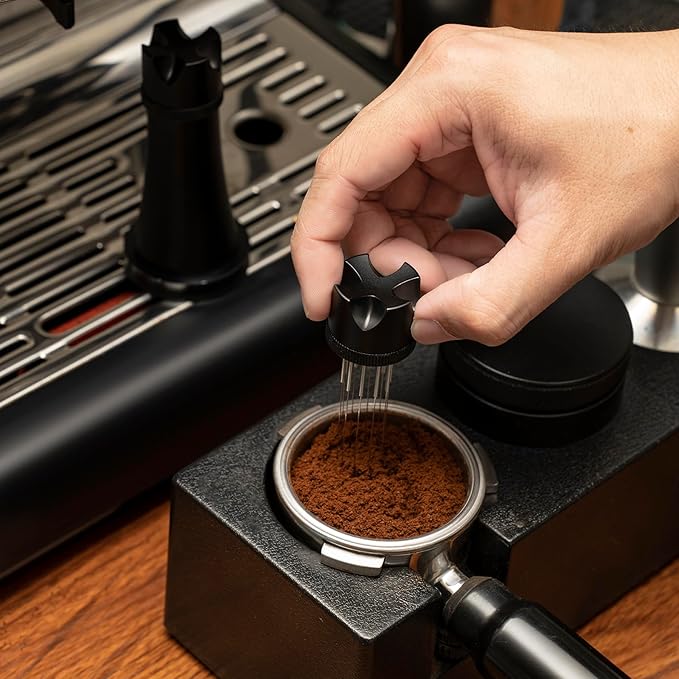 WDT Tool Espresso Distribution Tool, Espresso Stirrer Tools Coffee Distributor, Espresso Machine Accessories, 10×0.4mm Needles with Extra 10 Replaceable Needles for Barista (Matte Black)