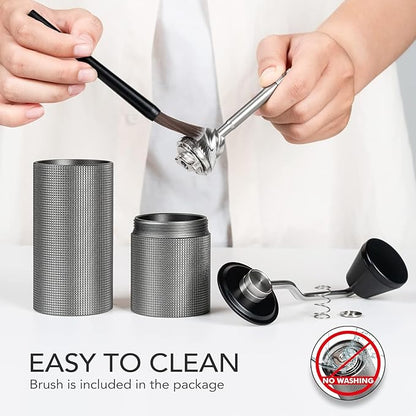 TIMEMORE Chestnut C2 Manual Coffee Grinder Capacity 25g with CNC Stainless Steel Tapered Burr - Internal Adjustable Setting, Double Bearing Positioning, French Press Coffee for Hand Grinder Gift