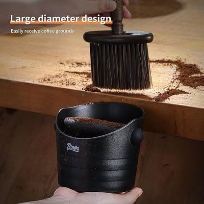 Bincoo Mini Coffee Knock Box 4.5 Inch - Espresso Accessories for Coffee Grounds Container - Multifunctional, Suitable for Home & Bar(Black)