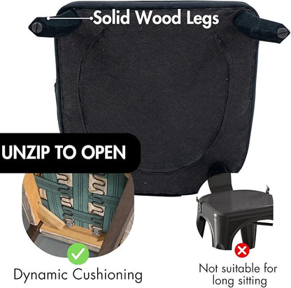 Dining Chairs Set of 2, Modern Velvet Kitchen Chairs, Fully Upholstered Side Chairs for Kitchen/Dining Room/Living Room/Restaurant, Black