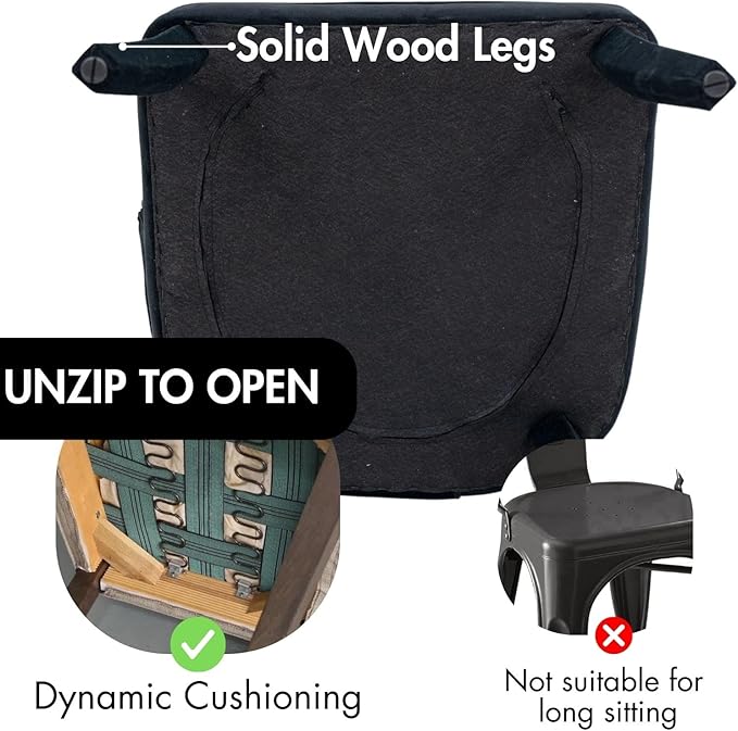 Dining Chairs Set of 4, Modern Velvet Kitchen Chairs, Fully Upholstered Side Chairs for Kitchen/Dining Room/Living Room/Restaurant, Black