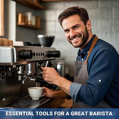 53mm Coffee Distributor and Tamper, Dual Head Coffee Leveler Compatible with 54mm Portafilter,Adjustable Depth Detachable Professional Espresso Hand Tampers