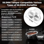 Load image into Gallery viewer, IKAPE 58.5mm Espresso Tamper, Premium Barista Coffee Tamper with Calibrated Spring Loaded, 100% Stainless Steel Base Tamper (White)