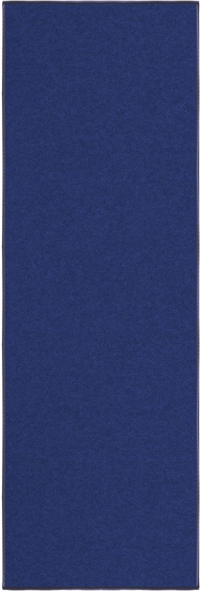 Ottomanson Hallway Runner Rug 20" x 59" Non Slip Solid Area Rugs Easy to Clean Laundry Rug Runner Durable & Pet Friendly Floor Carpet Runners for Hallways Entryway Living Room Kitchen, Navy