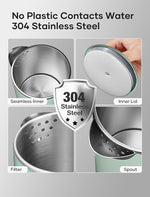 Load image into Gallery viewer, Sekaer Small Electric Tea Kettle Stainless Steel 0.8L Portable Travel Hot Water Boiler, Mini Electric Coffee Kettle with Auto Shut-Off &amp; Boil Dry Protection, Cordless Base &amp; Green