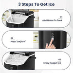 Load image into Gallery viewer, Antarctic Star Nugget Ice Makers Countertop with Self-Cleaning, 35lbs/24H, Portable Sonic Ice Maker Machine with Handle/Basket/Scoop for Home, Kitchen, Office, Camping(Black)