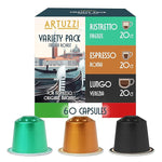 Load image into Gallery viewer, Artuzzi 60ct - Coffee Pods I Compatible with Nespresso Original Machines | Espresso Ristretto Lungo Coffee Capsules | Espresso Variety Pack I Aluminum &amp; Recyclable
