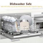 Load image into Gallery viewer, Huogary 5-in-1 Detachable Milk Frother Electric Milk Frother and Steamer Automatic Milk Foamer Frother Hot and Cold Foam Hot Chocolate Maker with Dishwasher Safe (Beige)