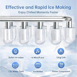 Load image into Gallery viewer, WIE Countertop Ice Maker, 26lbs/24H Portable Ice Machine with Handle,9 Bullet Ice Cubes in 6 Mins,Self-Cleaning Compact Icemaker with Selectable Ice Size for Home Kitchen/RV/Camping/Party, Black