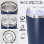 Load image into Gallery viewer, 20oz Tumbler Stainless Steel Tumbler Cup with Lid Vacuum Insulated Double Wall Travel Mug, Durable Powder Coated Travel Coffee Tumbler Mug for Hot &amp; Cold Drinks, Navy,1 Pack
