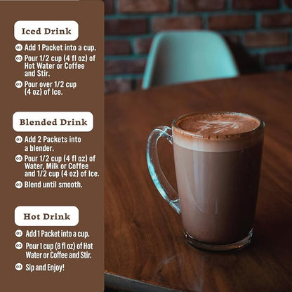 The Frozen Bean Mocha Frappe & Latte Instant Mix (20 Sticks), Made with Arabica Coffee, Double Shot Caffeine, Low Sugar & Premium Ingredients, Hot, Iced, or Blended Drinks