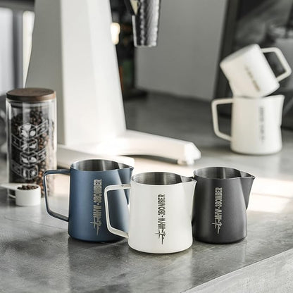 MHW-3BOMBER Milk Frothing Pitcher 16.9oz/500ml Espresso Steaming Pitcher Stainless Steel Frothing Cup Capuccino Latte Art Pitcher, Green P5029-OS