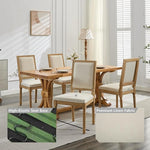 Load image into Gallery viewer, French Country Dining Chairs Set of 4, Beige Square Back Dining Chairs with Linen Upholstered Seat, Solid Wood Legs, Farmhouse Kitchen &amp; Dining Room Chairs, Sillas De Comedor (Beige, 4Pcs)