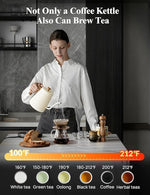 Load image into Gallery viewer, KLEAH Gooseneck Electric Kettle with Temperature Control - 0.8L Automatic Shut Off Tea &amp; Coffee Kettle, Hot Water Boiler Pour Over Coffee Kettle, 1200W Quick Heating Keep Warm, Bone White