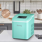 Load image into Gallery viewer, COSTWAY Countertop Ice Maker, 26Lbs/24H Portable Ice Machine with Self-Cleaning Function, Bullet Ice Cubes Ready in 8 Mins, Scoop and Removable Basket,Ice Maker for Home Party Bar, Green