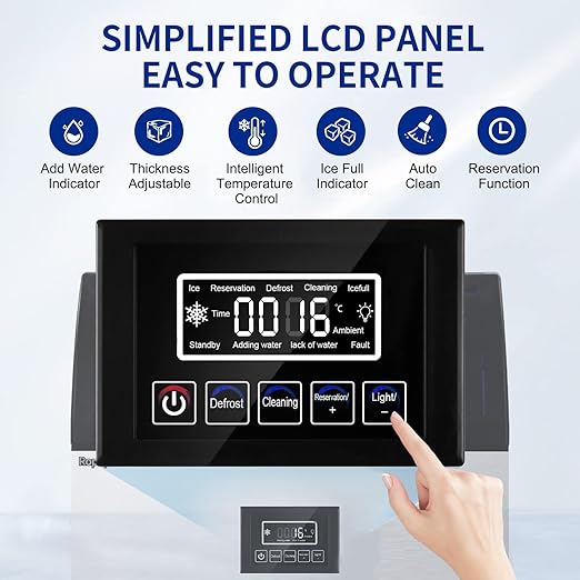 Commercial Ice Maker Machine 360LBS/24H with 77LBS Large Ice Storage Bin, 126Pcs Clear Ice Cubes in 8-15Mins, Stainless Steel Under Counter Industrial Ice Machine for Bar, Restaurant Business