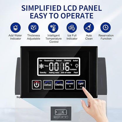 Commercial Ice Maker Machine 360LBS/24H with 77LBS Large Ice Storage Bin, 126Pcs Clear Ice Cubes in 8-15Mins, Stainless Steel Under Counter Industrial Ice Machine for Bar, Restaurant Business