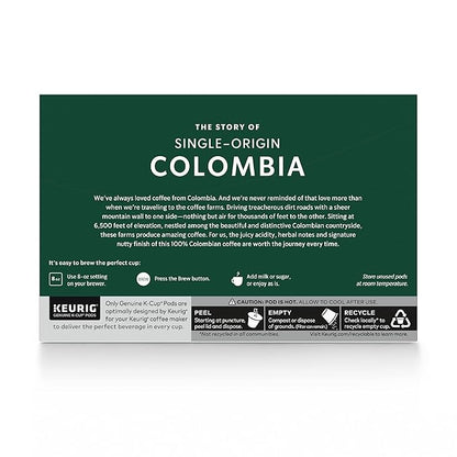 Starbucks K-Cup Coffee Pods, Medium Roast Coffee, Colombia, 100% Arabica, 6 boxes (60 pods total)