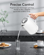 Load image into Gallery viewer, Electric Tea Kettle for Boiling Water, Wide Open Lid Stainless Steel Water Boiler, 1500W/1.7L for Coffee/Tea Brewing, Auto Shut Off &amp; Boil Dry Protection