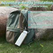 Vacuum Insulated Stainless Steel Water Bottle with Tea Infuser - Wide Mouth,BPA-Free, Leak- Proof,Keeps Cold 24H/ Hot 12H- Ideal for Travel,Office, Gym (25, ounces)