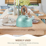 Load image into Gallery viewer, Hemoton Whistling Tea Kettle for Stovetop Stainless Steel Tea Pot Kettles Water Kettle Stove Coffee Kettle with Cool Grip Ergonomic Handle for Boiling Water 2L Green