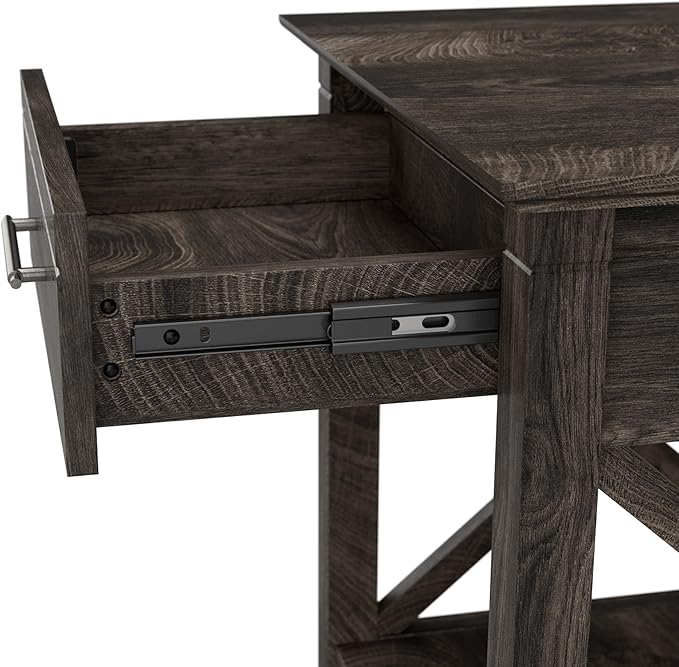Bush Furniture Key West Coffee Table with Storage in Dark Gray Hickory
