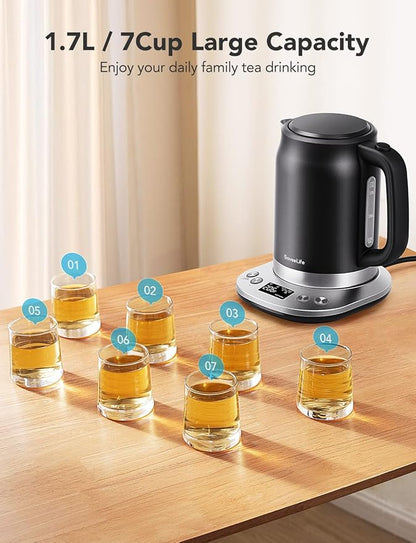 GoveeLife Smart Electric Kettle Temperature Control, WiFi Electric Tea Kettle with Alexa Control, 1500W Rapid Boil, 2H Keep Warm, 1.7L BPA Free Stainless Steel Water Boiler for Tea, Coffee, Oatmeal