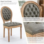 Load image into Gallery viewer, French Country Dining Chairs Set of 8, Vintage Wooden Dining Chairs with PU Leather Upholstered Tufted Seat,Solid Wood Legs&amp;Frame, Farmhouse Kitchen&amp;Living Room Chairs(Pine Green,8 Pcs)